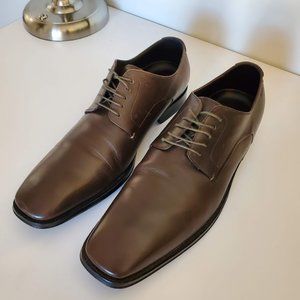 HUGO BOSS MEN'S BROWN LEATHER DERBY